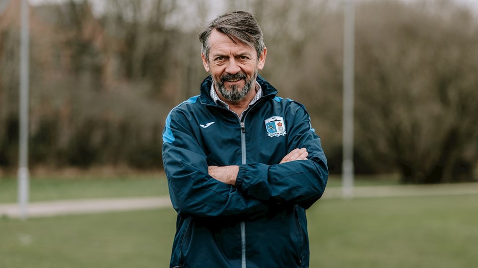 A photograph of Barrow AFC Manager Phil Brown
