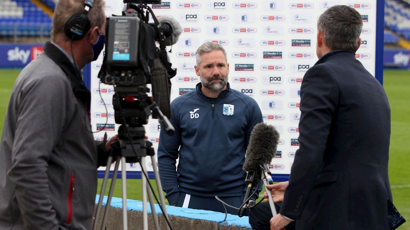 A photo of David Dunn being interviewed by Sky Sports