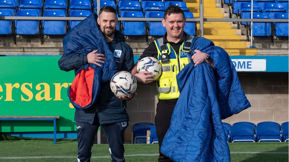 A photograph of Craig Rutherford and Rickie Wallbank who are organising the 24-Hour Charity Match
