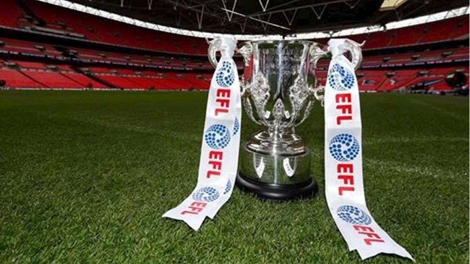 A photo of the EFL Trophy at Wembley