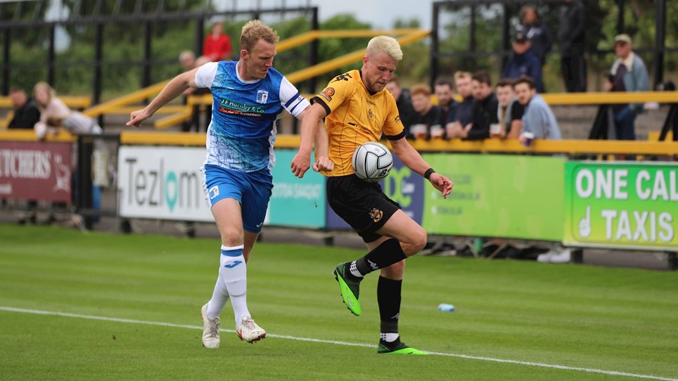 A photograph of Mark Ellis in action for Barrow against Southport