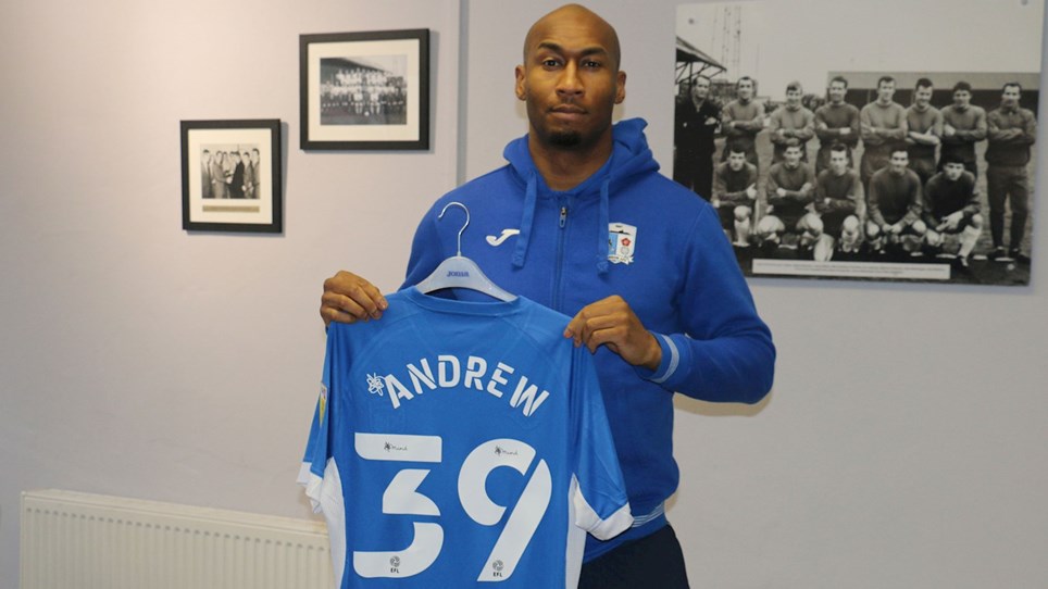 A photograph of new signing Calvin Andrew
