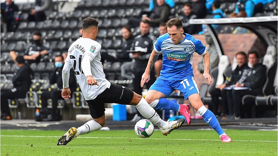 Photo of Josh Kay in action at Derby County
