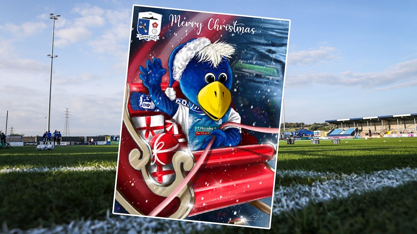 A photograph of the new Barrow AFC Christmas Card